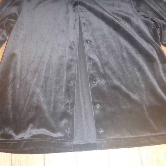 Woman's Cardigan Style Knit Top w/ Plush Velvet Finish - Picture 3 of 3